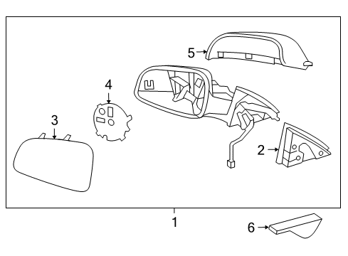 2015 Chevy Cruze Mirror Assembly, Rear Passenger Side Diagram for 19258660