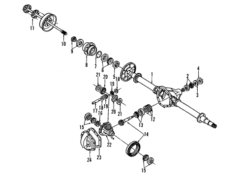 1989 GMC C3500 Rear Axle, Differential, Propeller Shaft Diagram