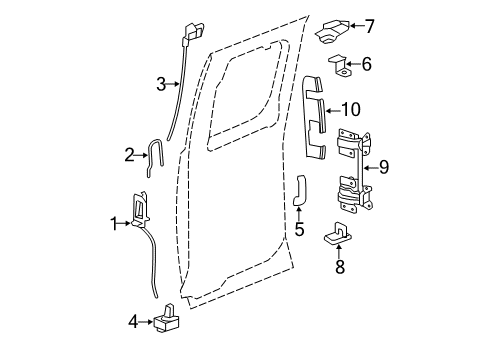 2012 Chevy Silverado 2500 HD Rear Door - Lock & Hardware Diagram
