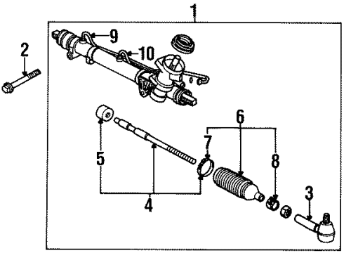2000 Saturn SC1 P/S Pump & Hoses, Steering Gear & Linkage Diagram