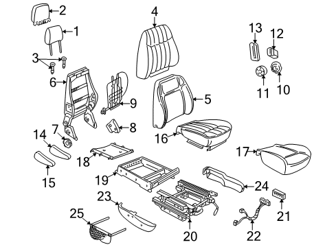 2003 Chevy Venture Front Seat Components Diagram