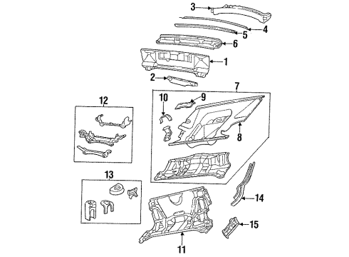 1993 Cadillac Fleetwood Rear Body Panel Diagram for 25552945