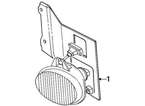 1996 Saturn SC2 Fog Lamp Assembly, Front Driver Side Diagram for 21095737