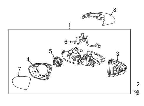 2020 Buick Regal TourX Outside Mirrors Diagram