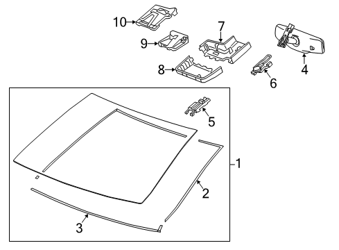 2013 Cadillac ATS Windshield Glass Diagram
