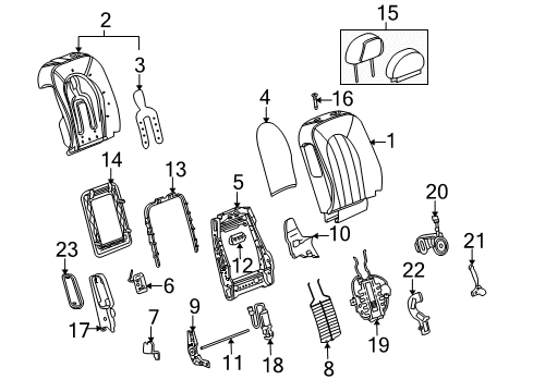 2006 Buick Lucerne Front Seat Components Diagram
