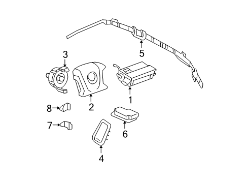 2011 Cadillac DTS Air Bag Components Diagram