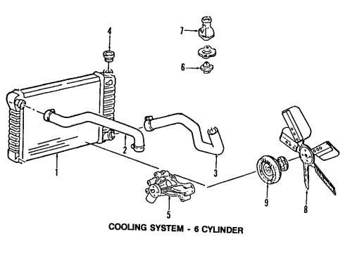 1998 Chevy K1500 Upper Hose Diagram for 15977346