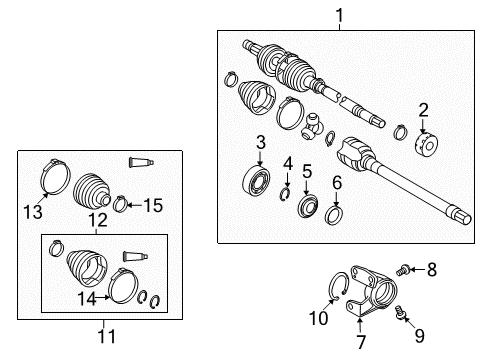 2010 Pontiac Vibe Axle Assembly, Front Passenger Side Diagram for 19183748