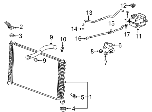 2022 Chevy Silverado 3500 HD Radiator & Components Diagram
