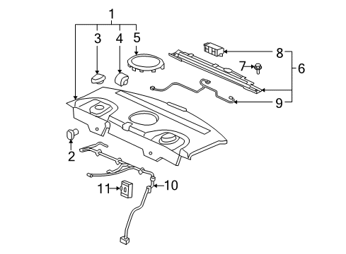 2011 Cadillac DTS Keyless Entry Components Diagram