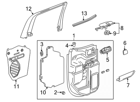 2021 Chevy Silverado 2500 HD Rear Door Diagram