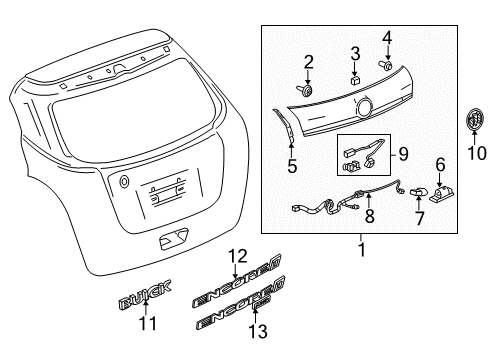 2022 Buick Encore Exterior Trim - Lift Gate Diagram
