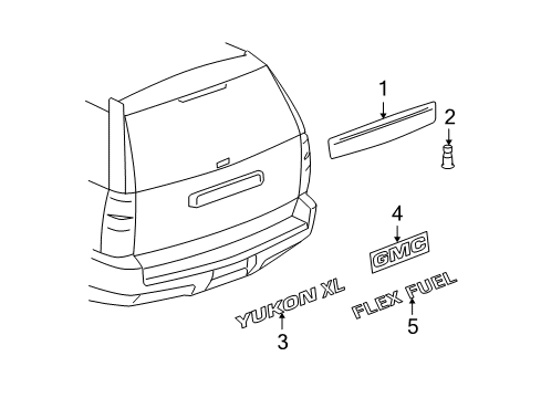 2012 GMC Yukon XL 1500 Parking Aid Diagram