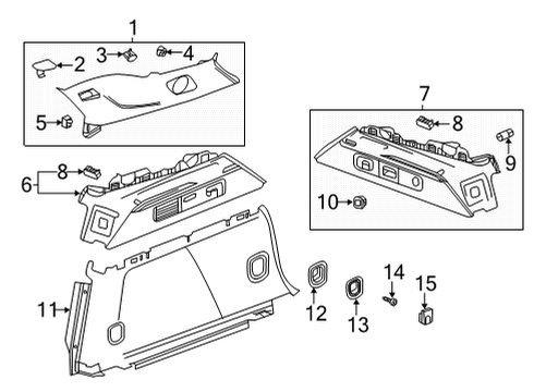 2021 Buick Envision Interior Trim - Quarter Panels Diagram
