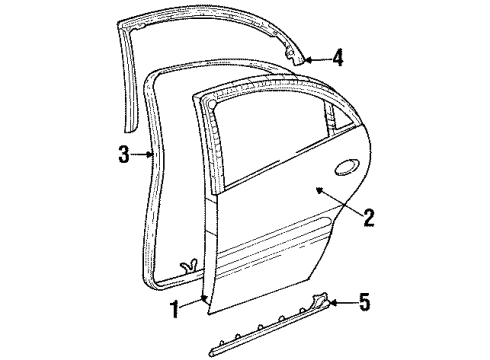 2001 Oldsmobile Aurora Door Weatherstrip, Gray Diagram for 25725439