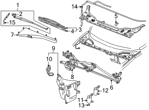 2005 Pontiac Montana Windshield - Wiper & Washer Components Diagram