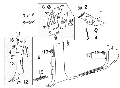 2016 Chevy Silverado 2500 HD Interior Trim - Cab Diagram
