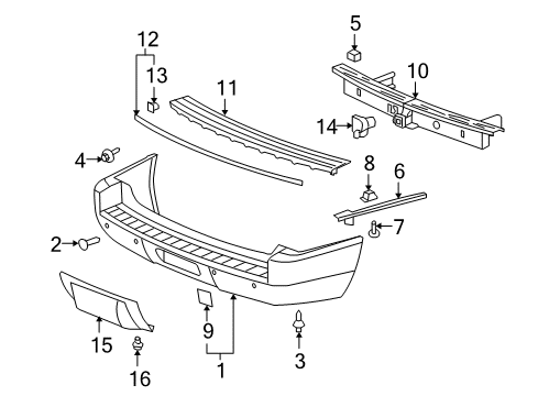 2012 Cadillac Escalade Rear Bumper Diagram