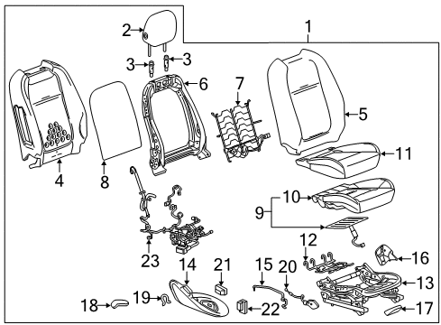 2017 Chevy Caprice Front Seat Components Diagram
