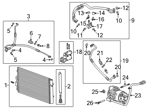 2021 Chevy Bolt EV Evaporator Tube Cap Diagram for 95422878