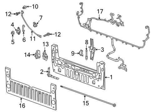 2023 Chevy Silverado 2500 HD Tail Gate Diagram