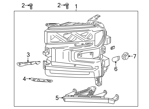2021 Chevy Silverado 1500 Headlamp Components Diagram