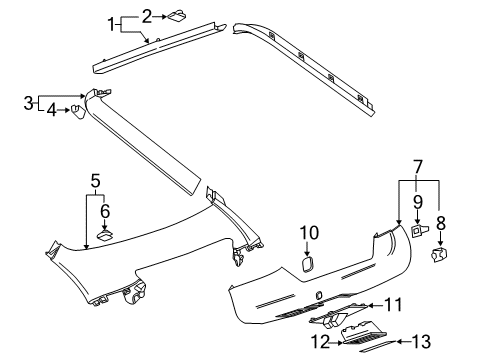 2012 Chevy Volt Lower Trim Panel Plug, Rear Diagram for 20979878