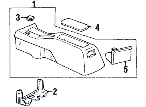 1998 Chevy Prizm Console Body, Charcoal Diagram for 94857396