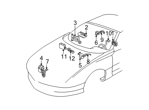 1995 Chevy Camaro Rear Sensor Connector, Yellow Diagram for 12126040
