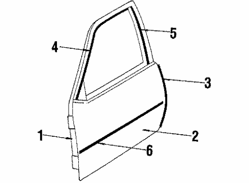 1985 Pontiac J2000 Sunbird Front Door Diagram