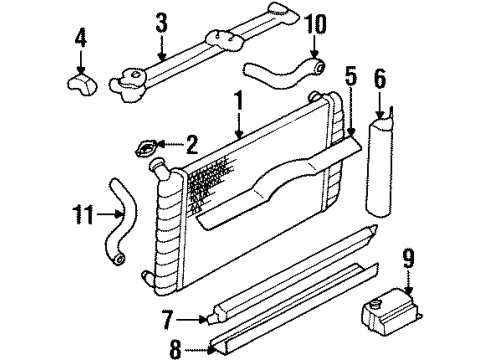 1993 Buick Century Radiator & Components Diagram