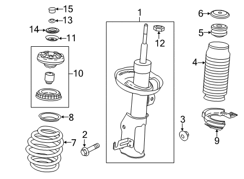 2015 Chevy Malibu Struts & Components - Front Diagram