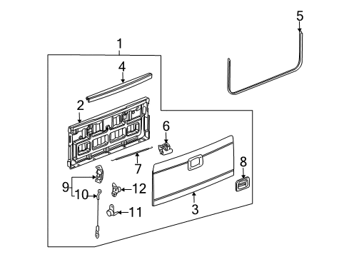 2006 Hummer H2 Tail Gate Diagram
