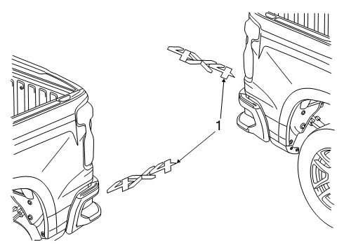 2023 Chevy Silverado 1500 Stripe Tape Diagram