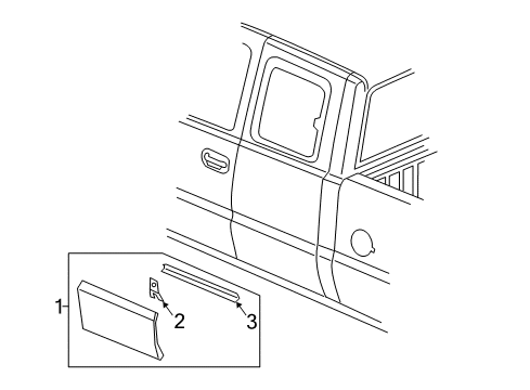 2006 Chevy Silverado 2500 HD Exterior Trim - Rear Door Diagram