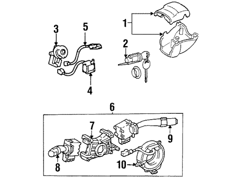 1999 Chevy Prizm Wiper & Washer Components Diagram
