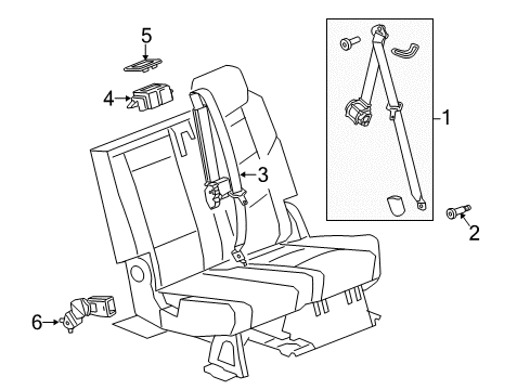 2017 Cadillac Escalade ESV Rear Seat Belts Diagram 2 - Thumbnail