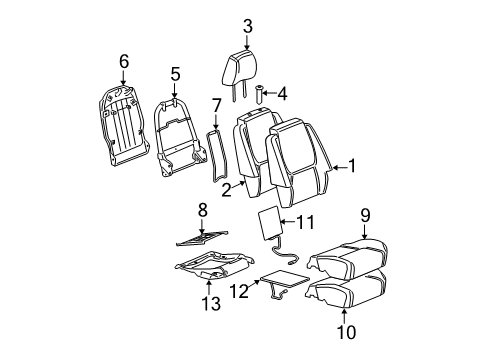 2005 Chevy Equinox Front Seat Components Diagram