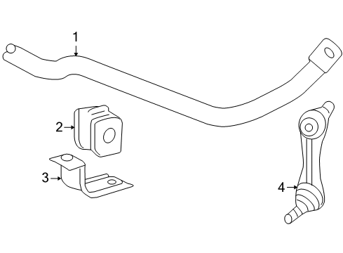 2008 Cadillac XLR Stabilizer Bar & Components - Front Diagram