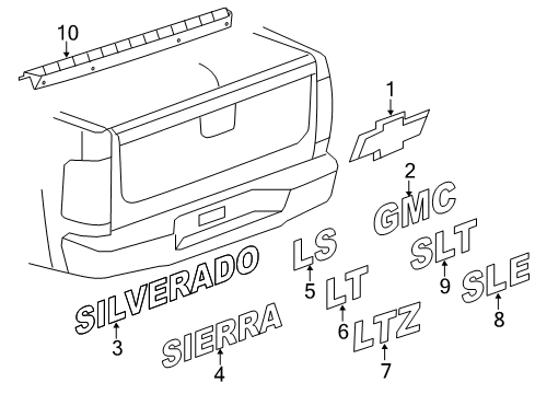 2014 Chevy Silverado 2500 HD Exterior Trim - Pick Up Box Diagram