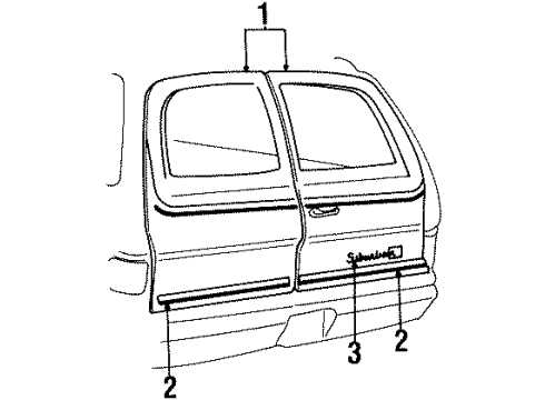 1985 GMC K1500 Suburban Lock, Driver Side Diagram for 14039701