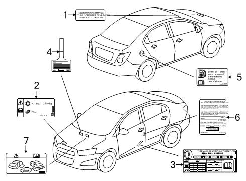 2022 Buick Encore Information Labels Diagram