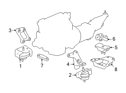 2007 Saturn Sky Engine & Trans Mounting Diagram