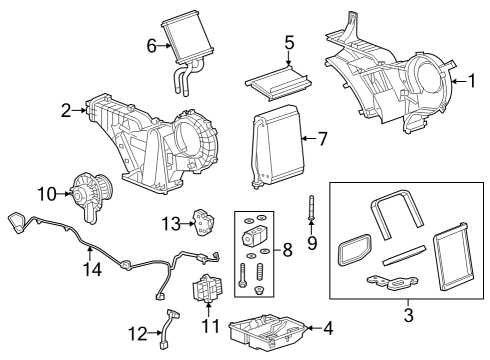 2020 Cadillac Escalade ESV Auxiliary A/C & Heater Unit Diagram