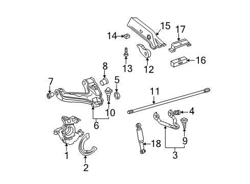 1999 GMC C1500 Front Suspension Components, Lower Control Arm, Upper Control Arm, Stabilizer Bar Diagram