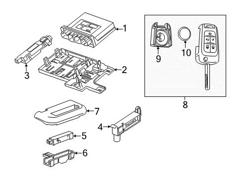 2017 Chevy SS Keyless Entry Components Diagram