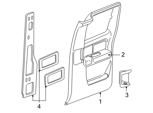2006 Chevy Silverado 2500 HD Interior Trim - Rear Door Diagram