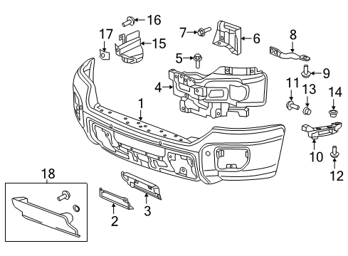 2017 GMC Sierra 2500 HD Front Bumper Diagram
