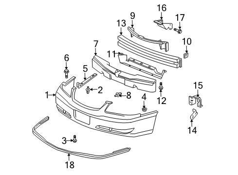 2005 Chevy Impala Front Bumper Diagram